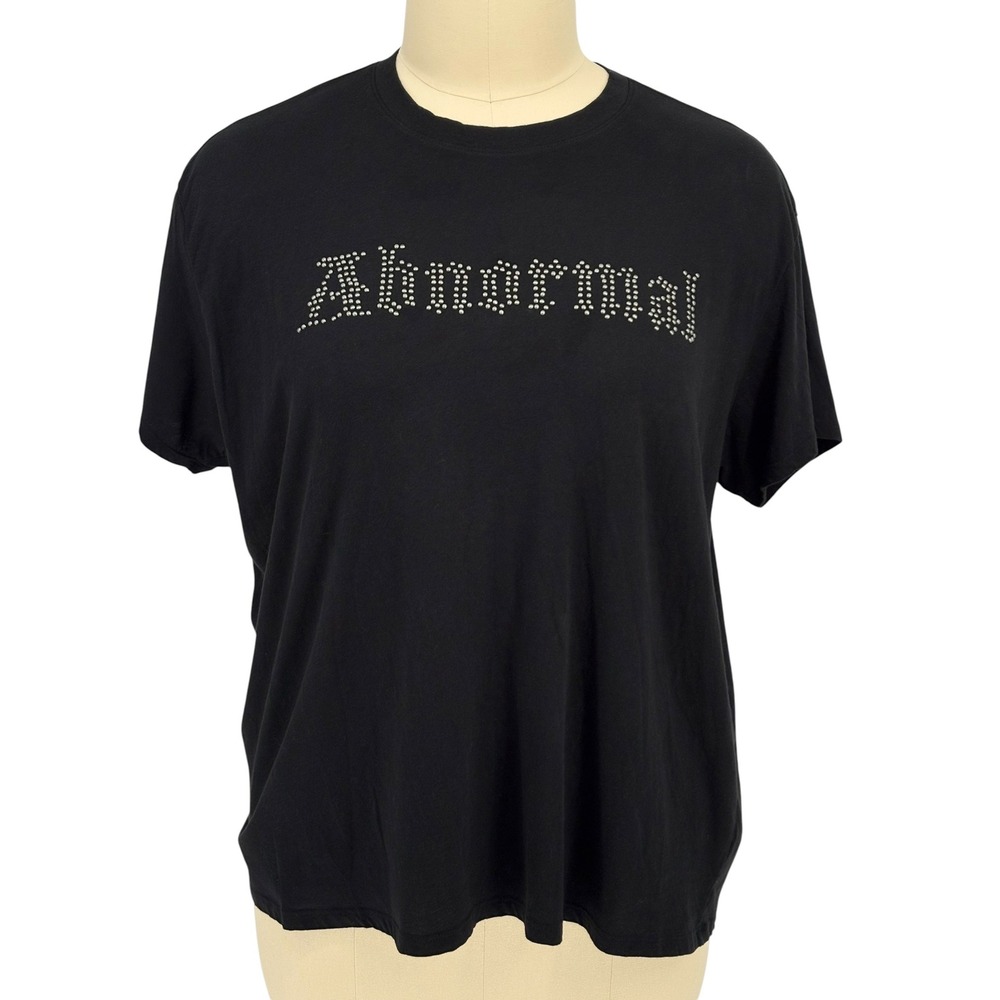 Torrid Nightfall T-Shirt Black Abnormal Studded Graphic 100% Cotton Size 2